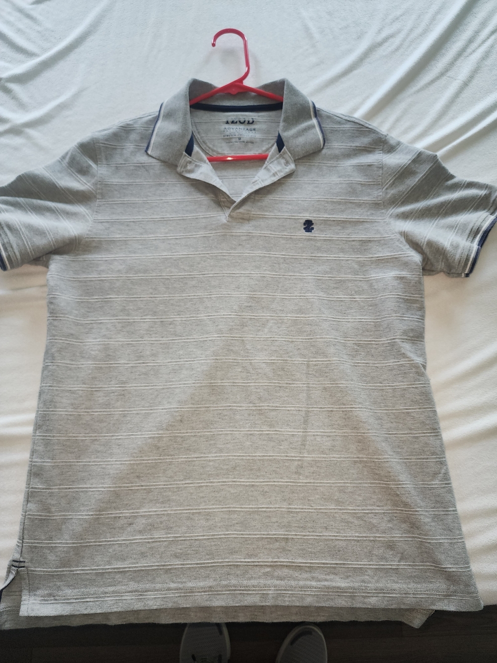 Izod Gray Polo with Navy Trim